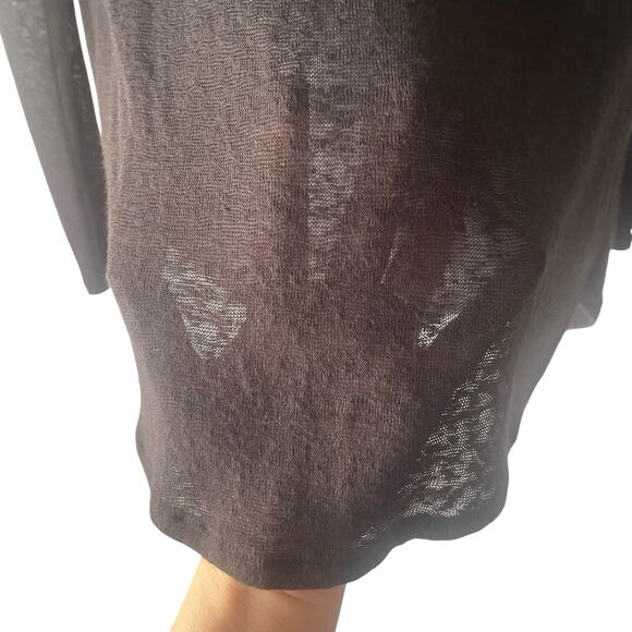 Element Women's‎ Size Medium Black Crochet Semi Sheer Long Sleeve Shirt - Picture 5 of 7